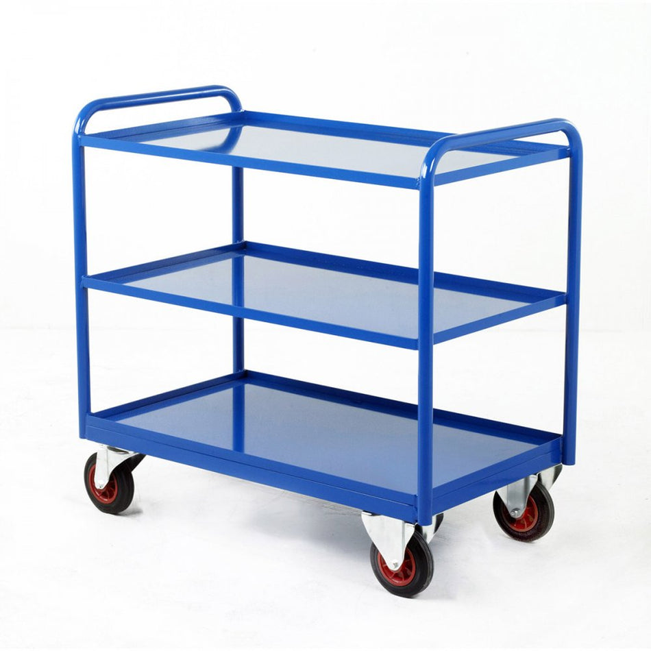 Industrial 3 Steel Panel Tray Trolley