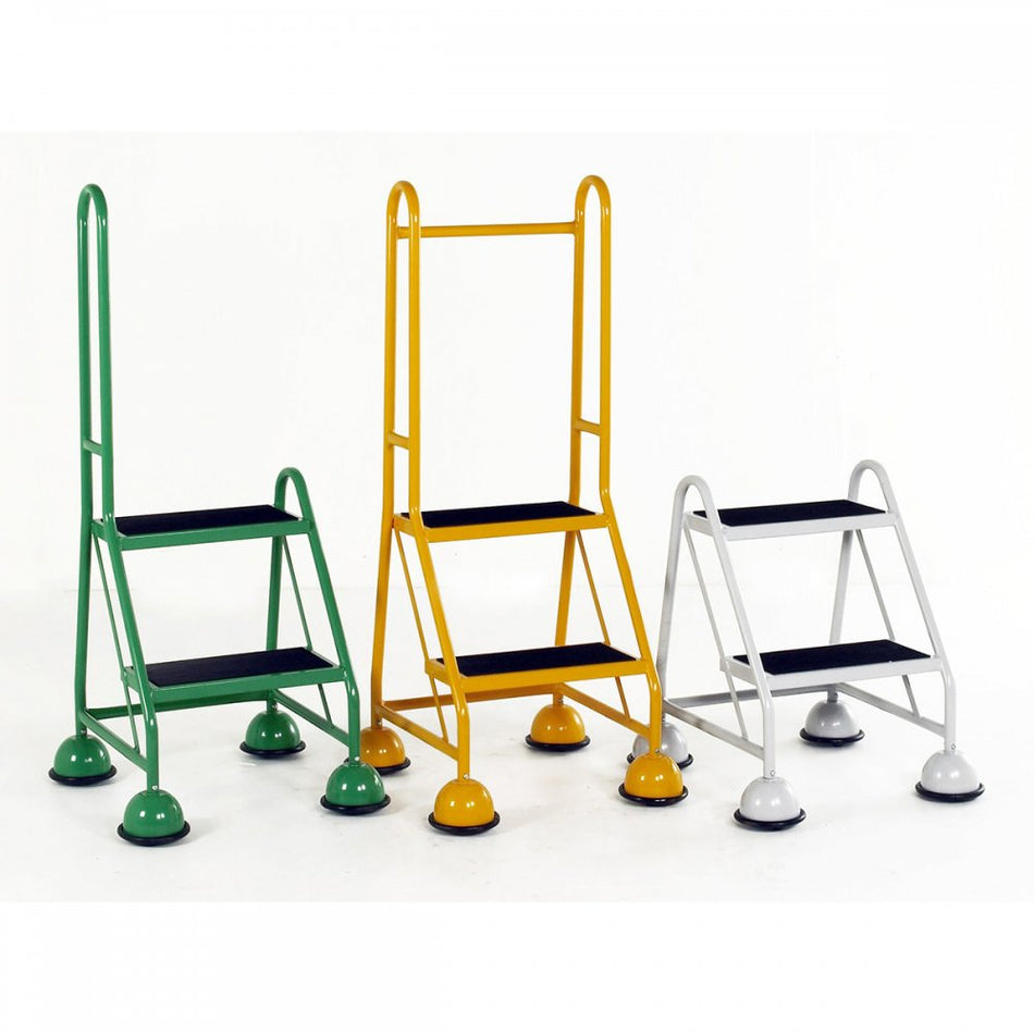 2 Tread Mobile Steps No Handrail Rubber Treads