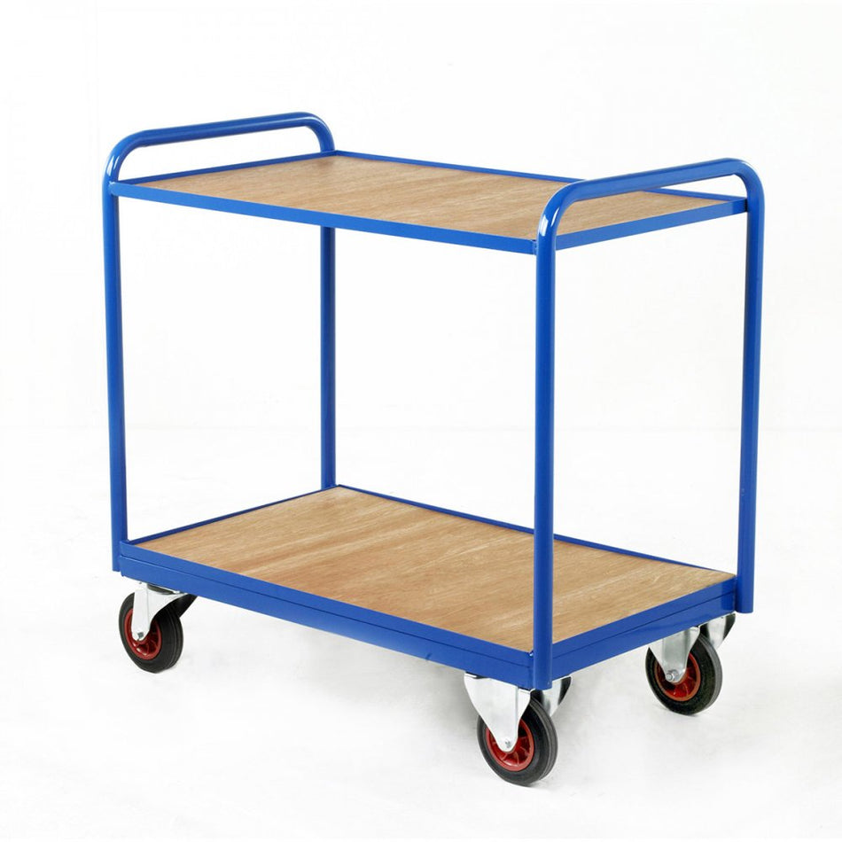 Industrial Timber & Steel Panel Tray Trolleys Capacity 300kgs