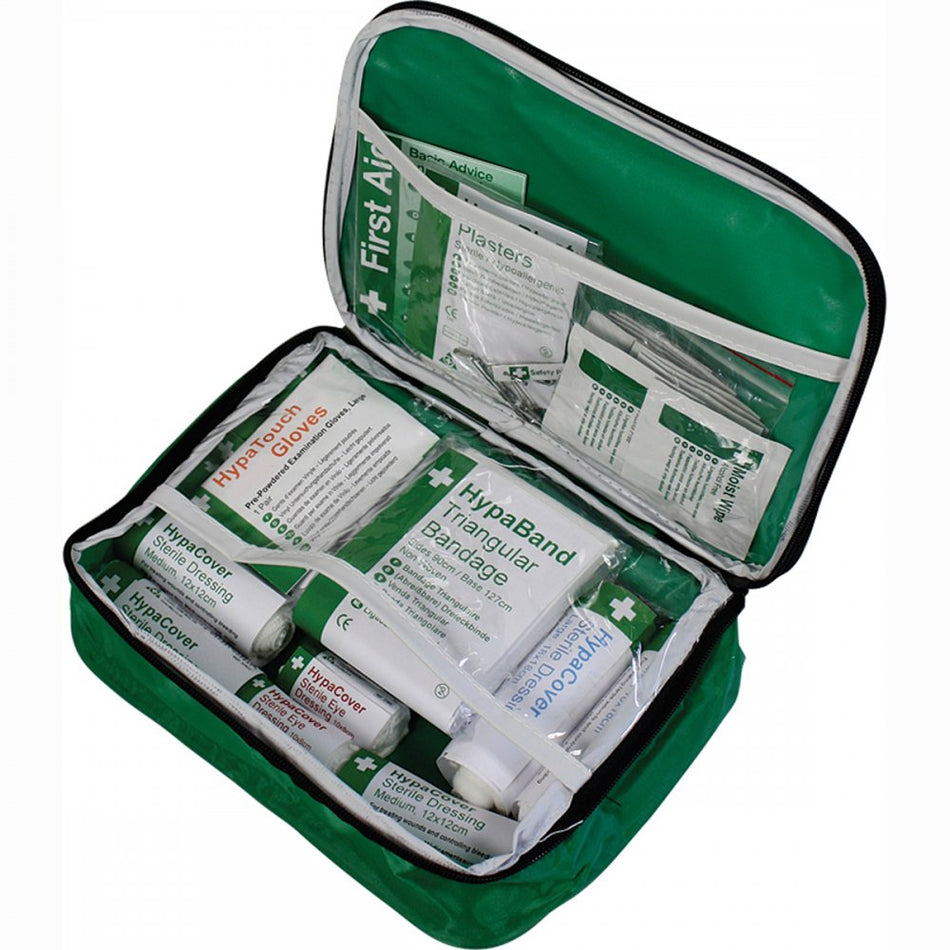 Workplace First Aid Kit British Standard Compliant in Nylon Case 1 to 10 People