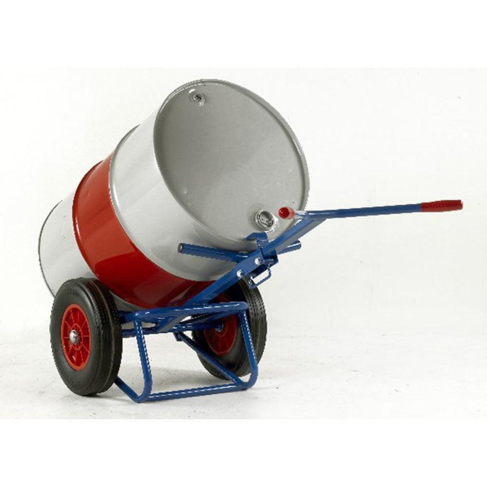 Drum truck with rear bar support - 400mm Solid Wheels