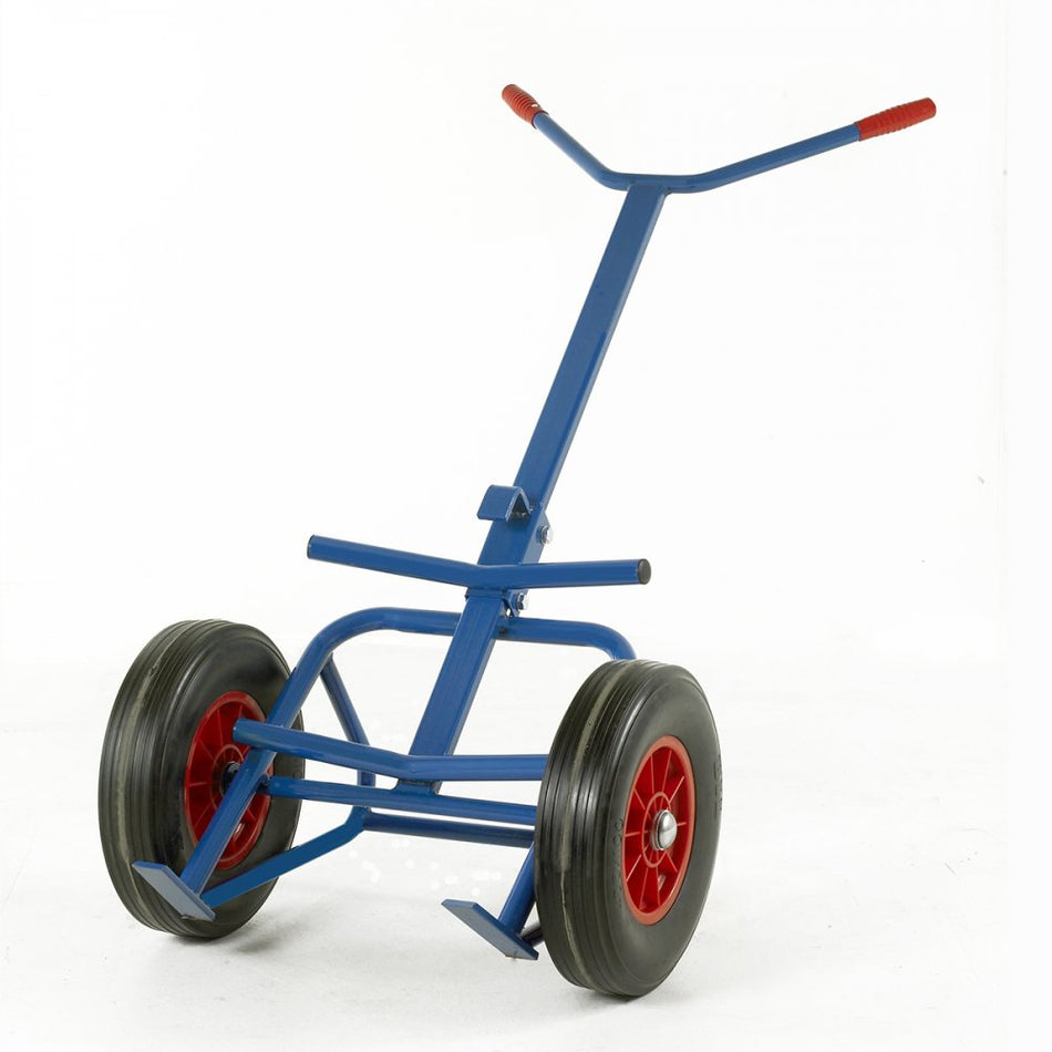 Drum truck with rear bar support - 400mm Solid Wheels