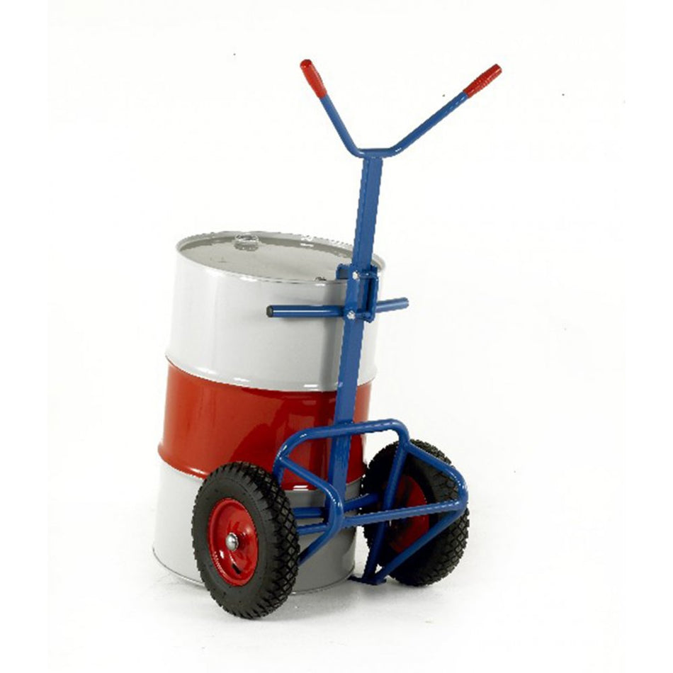 Drum Truck with rear bar support - 400mm Pneumatic Wheels