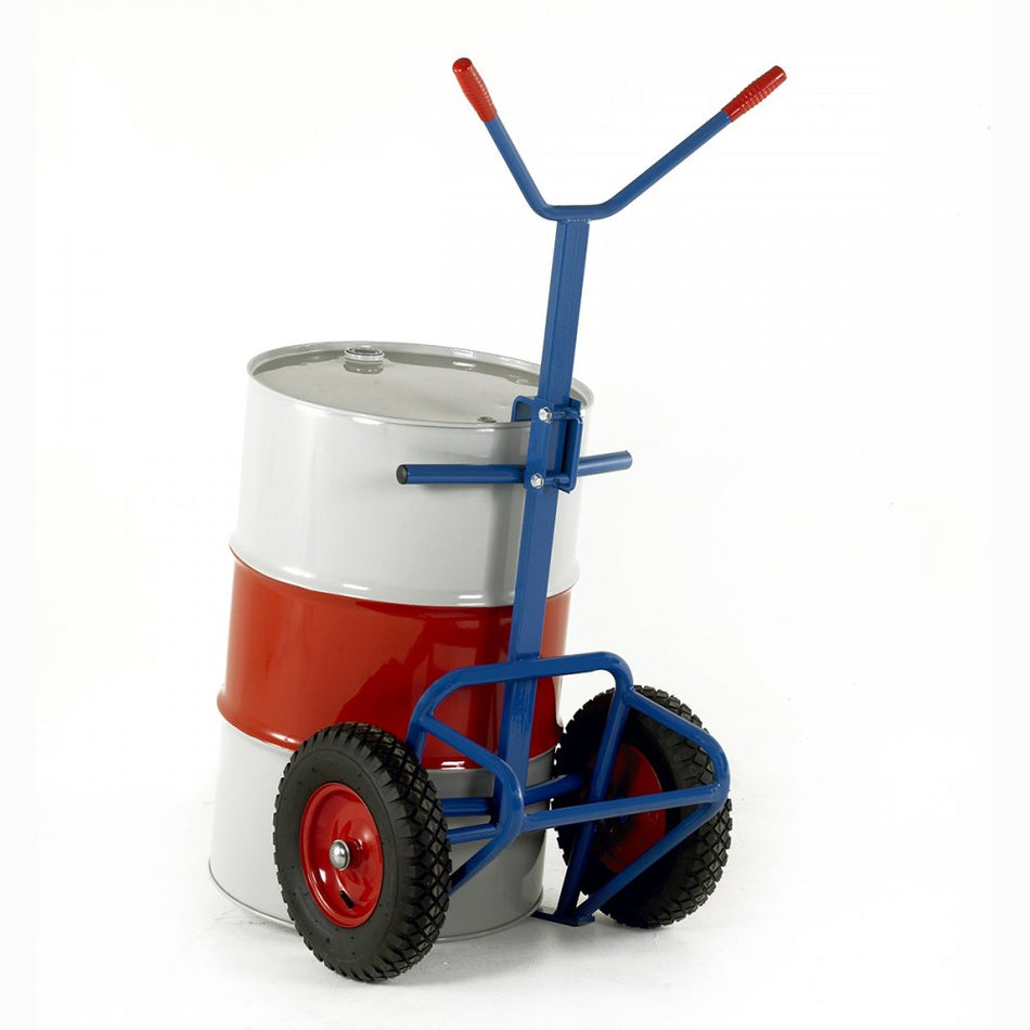 Drum Truck with rear bar support - 400mm Pneumatic Wheels