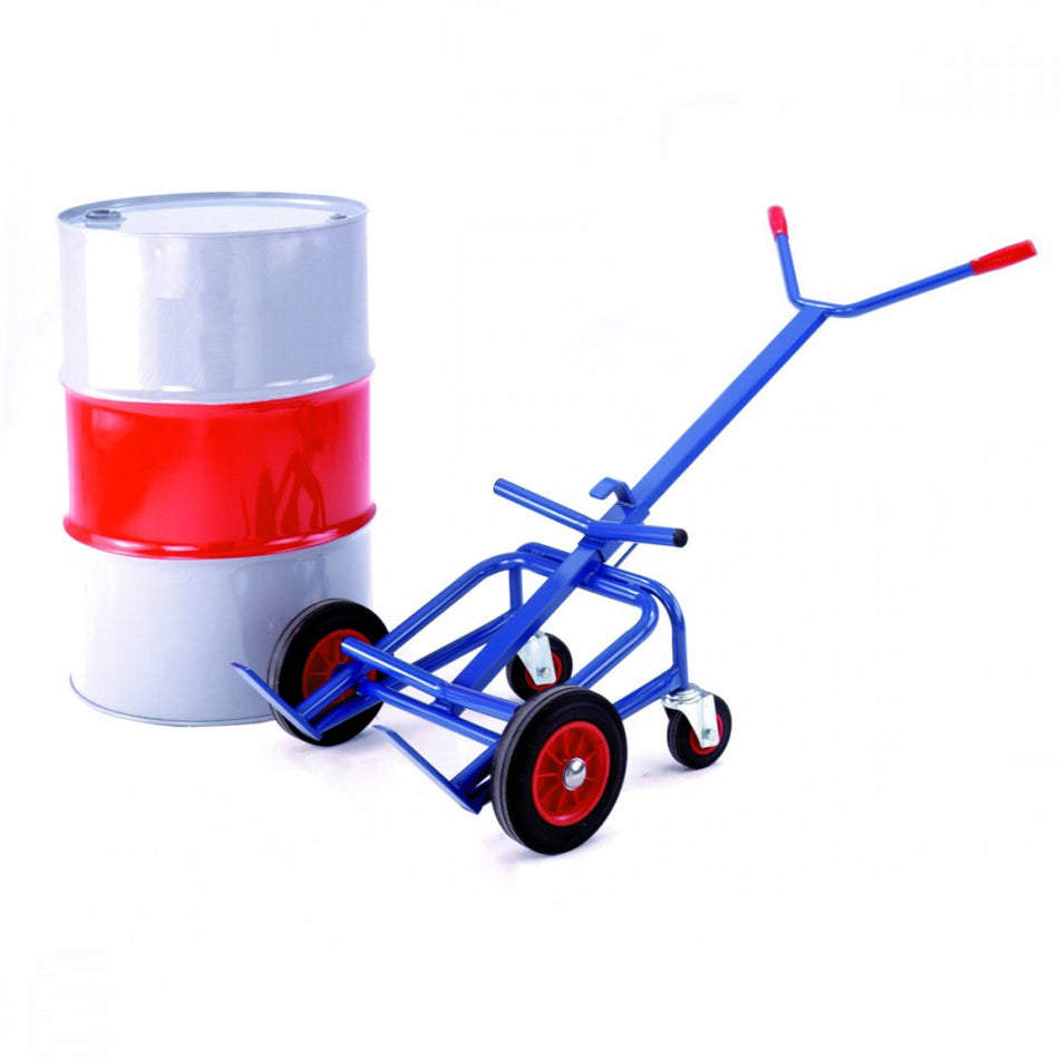 Drum Truck with rear castor support - 250mm Solid Wheels