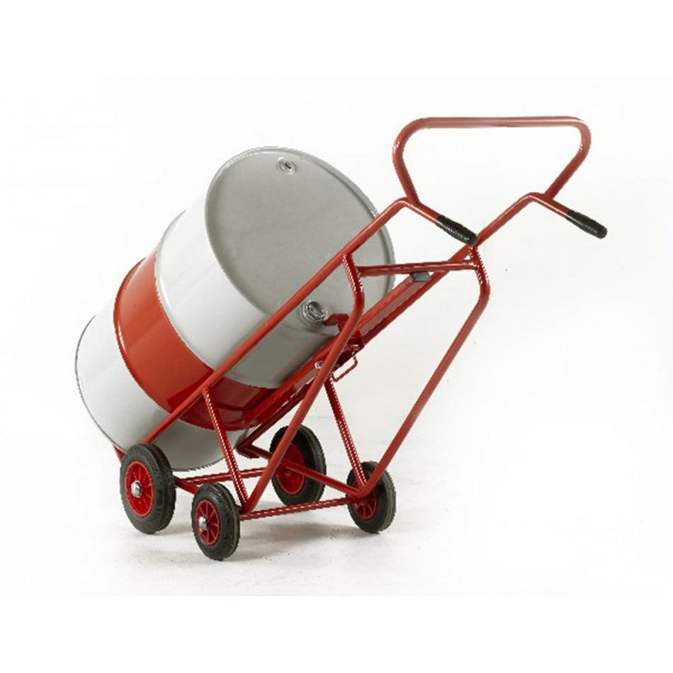 Pallet loading drum truck with twin loop handles