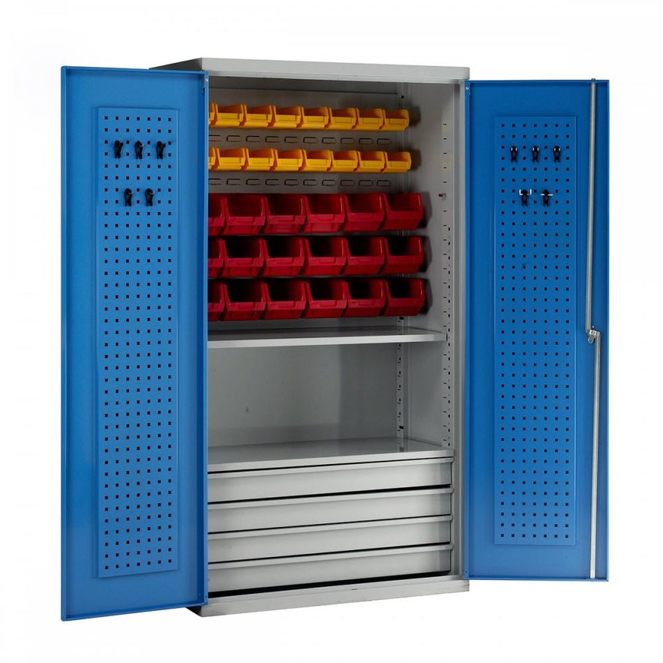 Euro Easy Order Steel Storage Cabinets 5 - 4 Drawer Panel & Bins