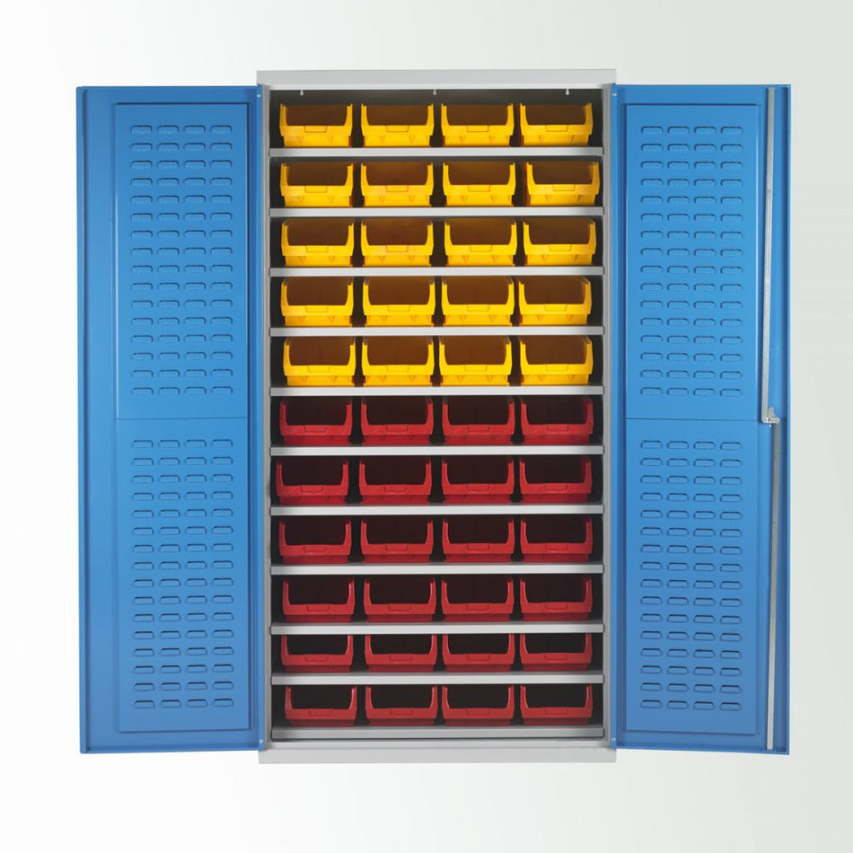11 Shelf Bin Cabinets c/w 48 bins