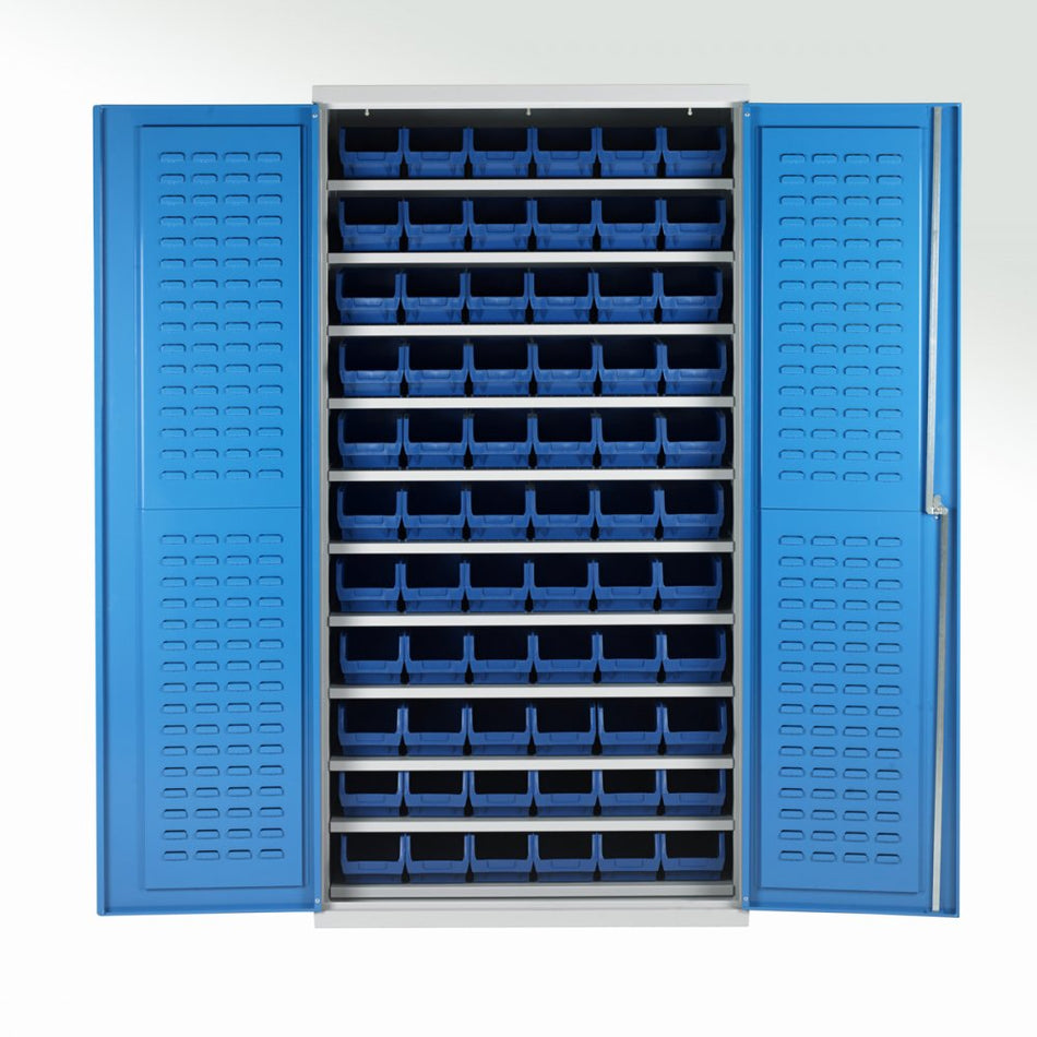 11 Shelf Bin Cabinets c/w 72 bins
