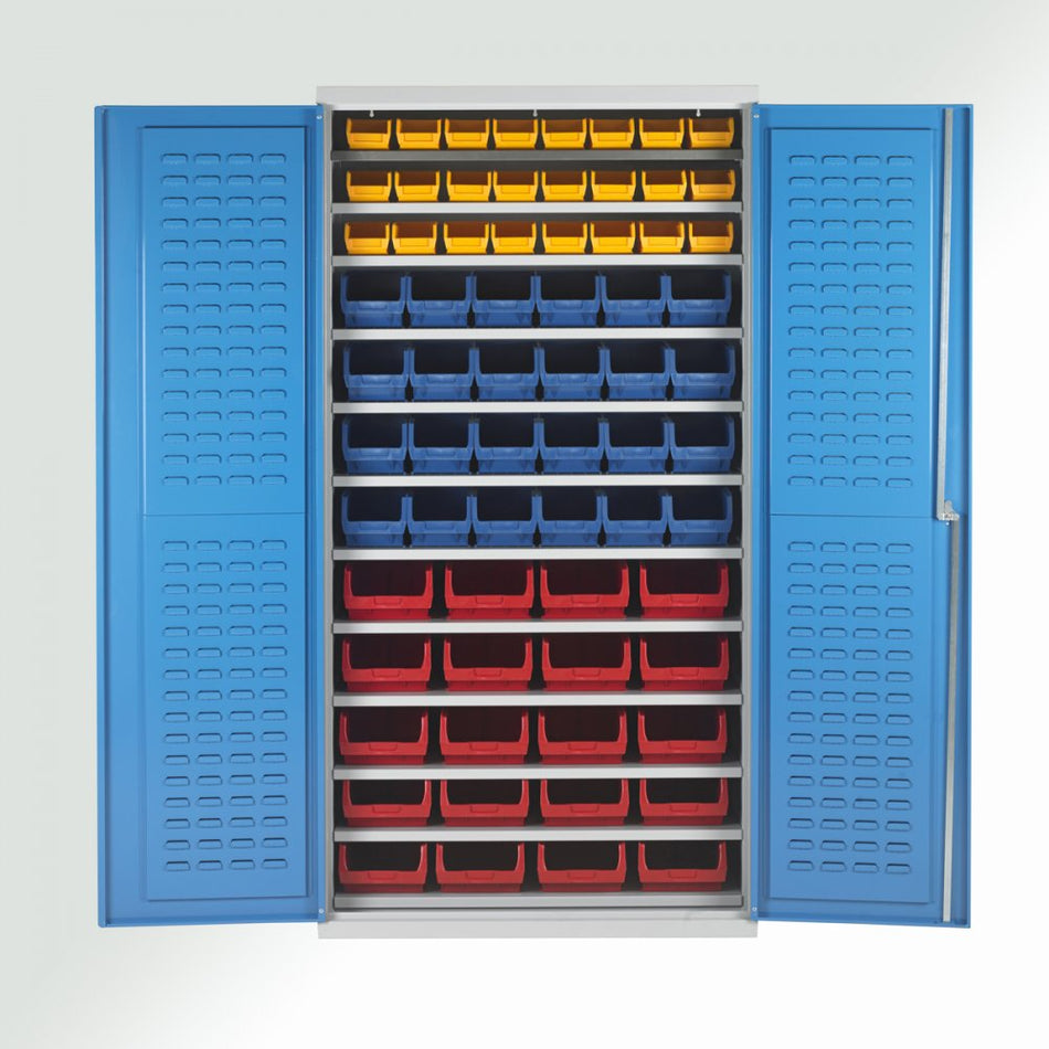 12 Shelf Bin Cabinets c/w 72 bins