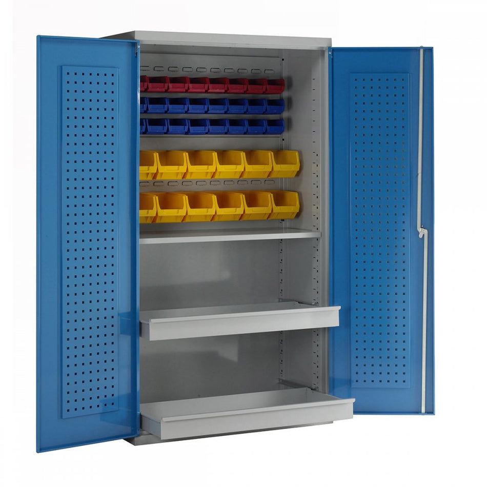 Euro Easy Order Cabinets 3 - 2 Drawers, Louvred Panel & Bins