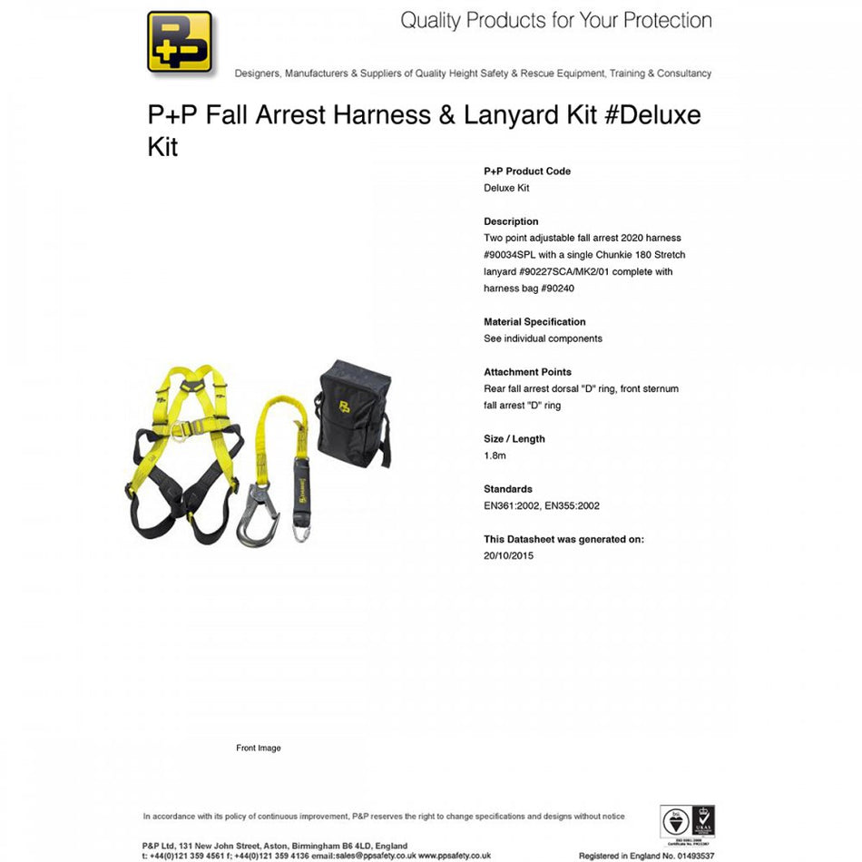 Scaffolding and Fall Arrest Harness & Lanyard Deluxe Kit