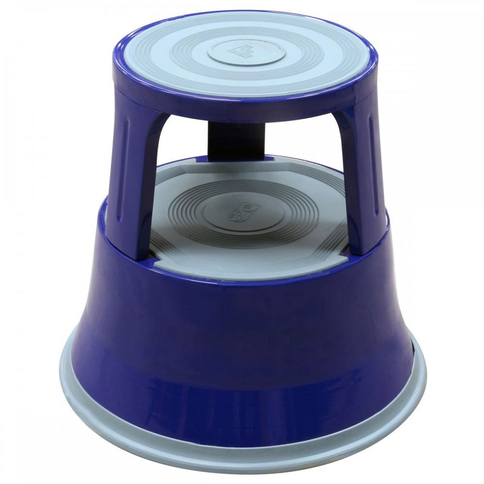 Round Steel Kick Step or Kick Stool in Blue