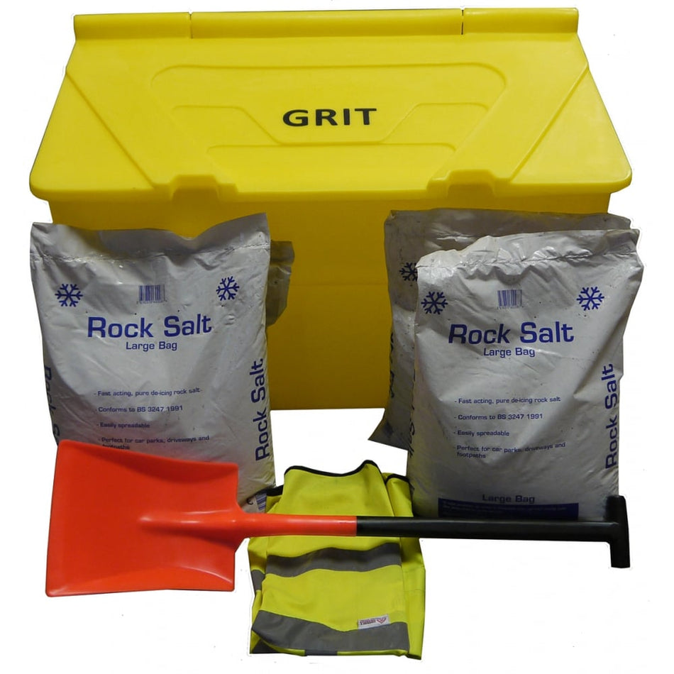 400 Litre Grit Bin - with shovel and 16 x 25kgs Bags