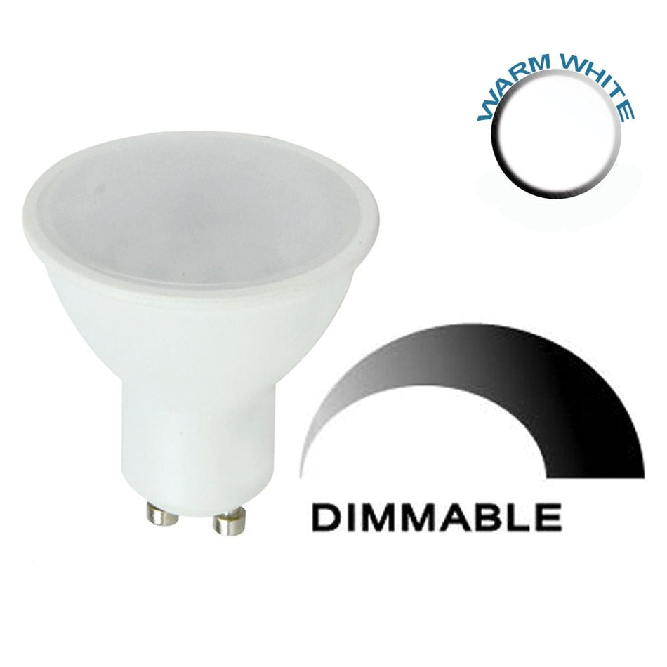 LED GU10 Plastic Bodied Spotlight Bulb - 5w-Warm White Dimmable