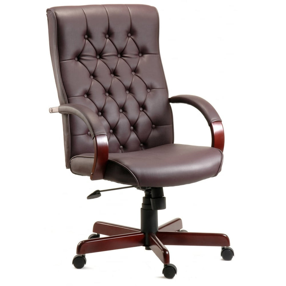 Warwick the Traditional leather faced executive armchair Brown Green or Burgundy