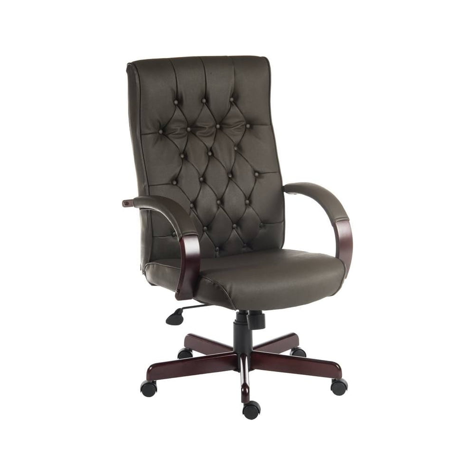 Warwick the Traditional leather faced executive armchair Brown Green or Burgundy