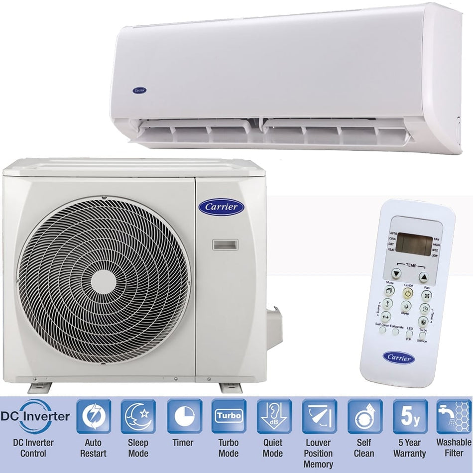 Carrier Pearl High-Wall Split Complete System Air Conditioner 2.5, 3.5 and 5Kw