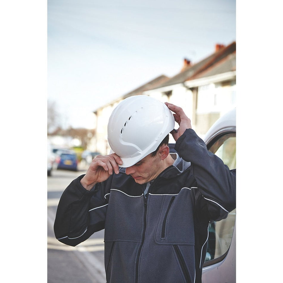 JSP EVO Mid Peak Vented Safety Helmet in Yellow or White