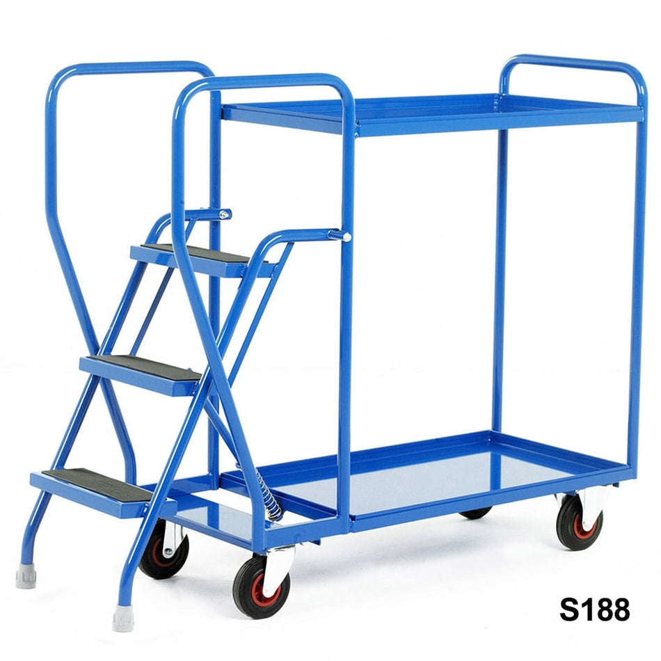 3 Step Tray Trolley Heavy Duty 2 or 3 Shelves