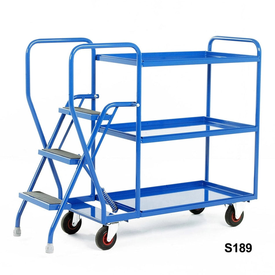 3 Step Tray Trolley Heavy Duty 2 or 3 Shelves