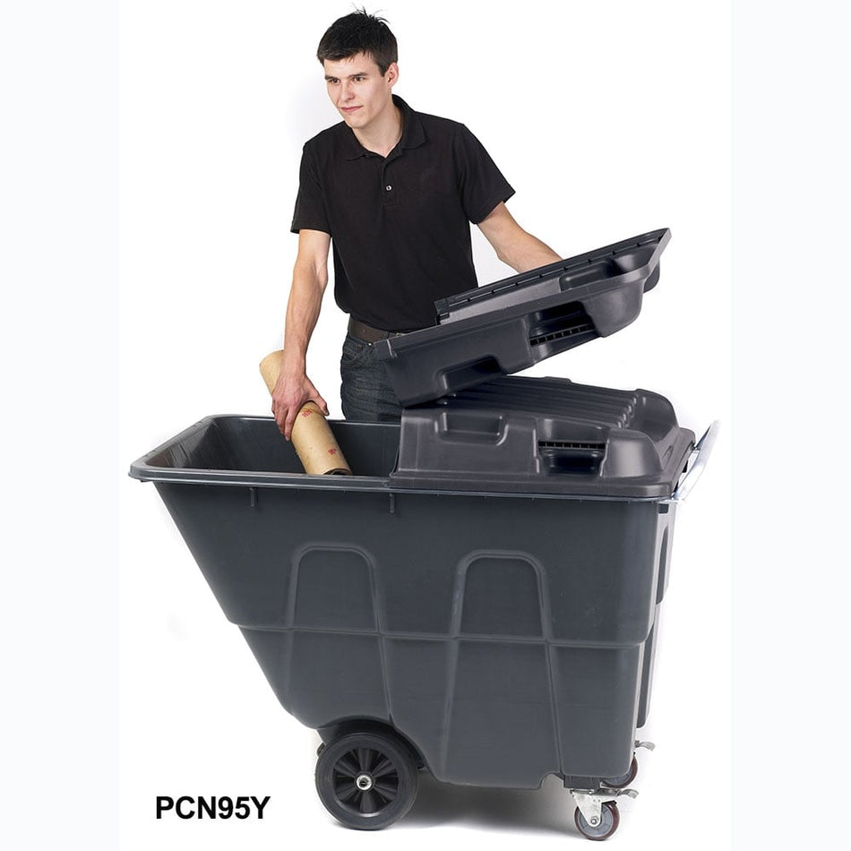 Tough Tilting Container Truck 450kg Capacity with or without Lid