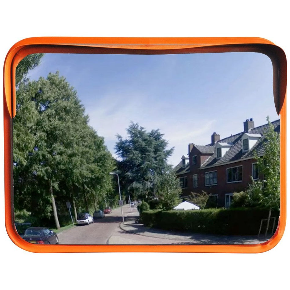 External HD Stainless Steel Safety Traffic Mirror 600 x 450mm and Optional Galvanisedpost