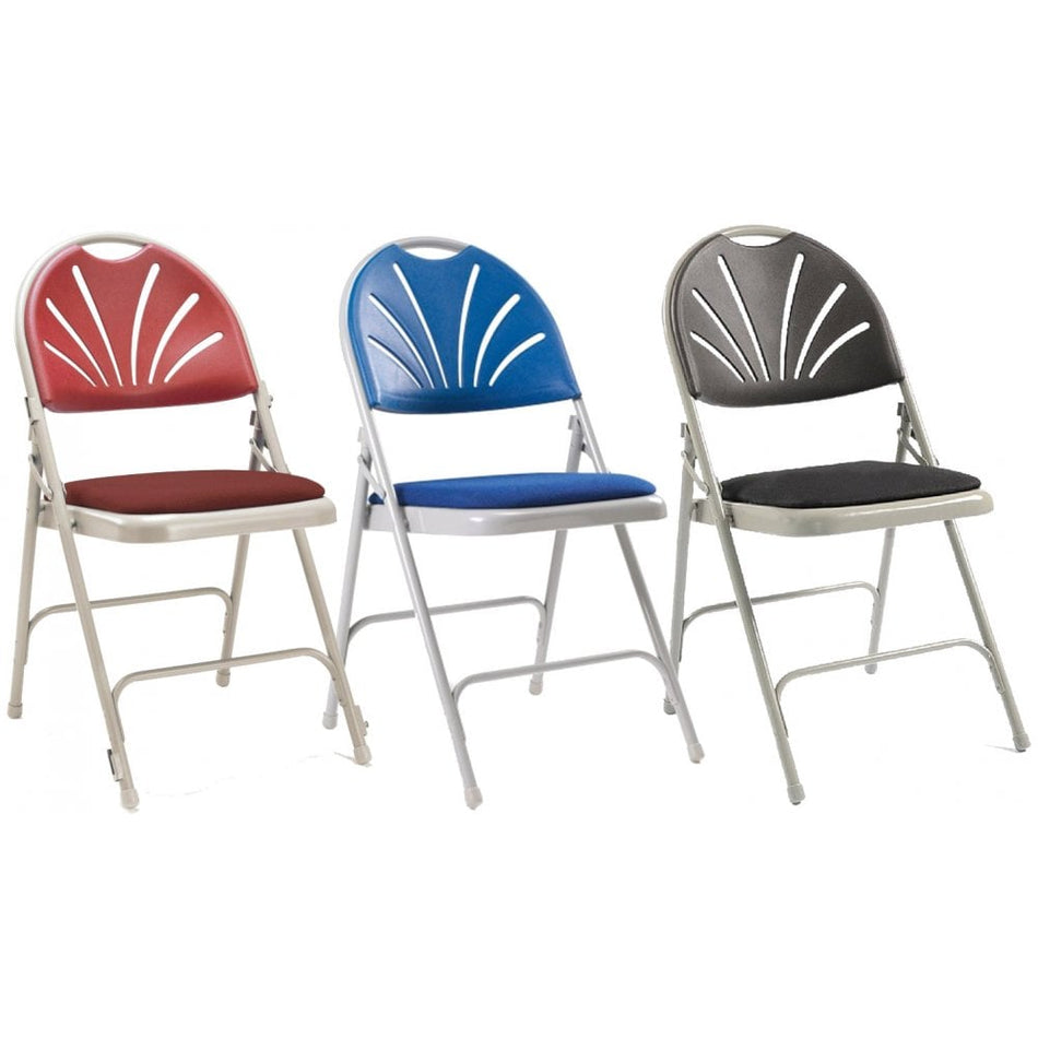 Upholstered Folding Chair 2600 in Blue Charcoal or Burgundy - Packs x 4