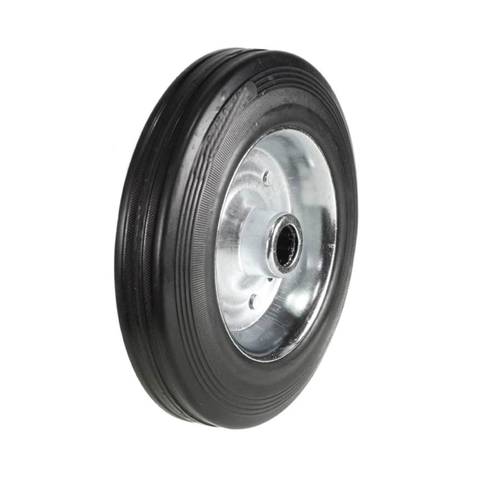 Black Solid 8inch Rubber Tyred Wheels With Metal Centre Spare for Mobile Safety Steps