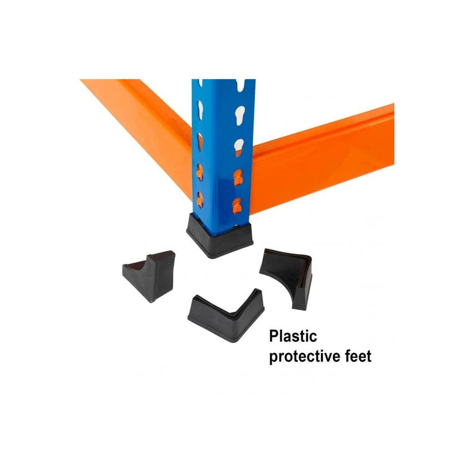 2 Level Workbenches with Reversible Chipboard Tops Orange & Blue