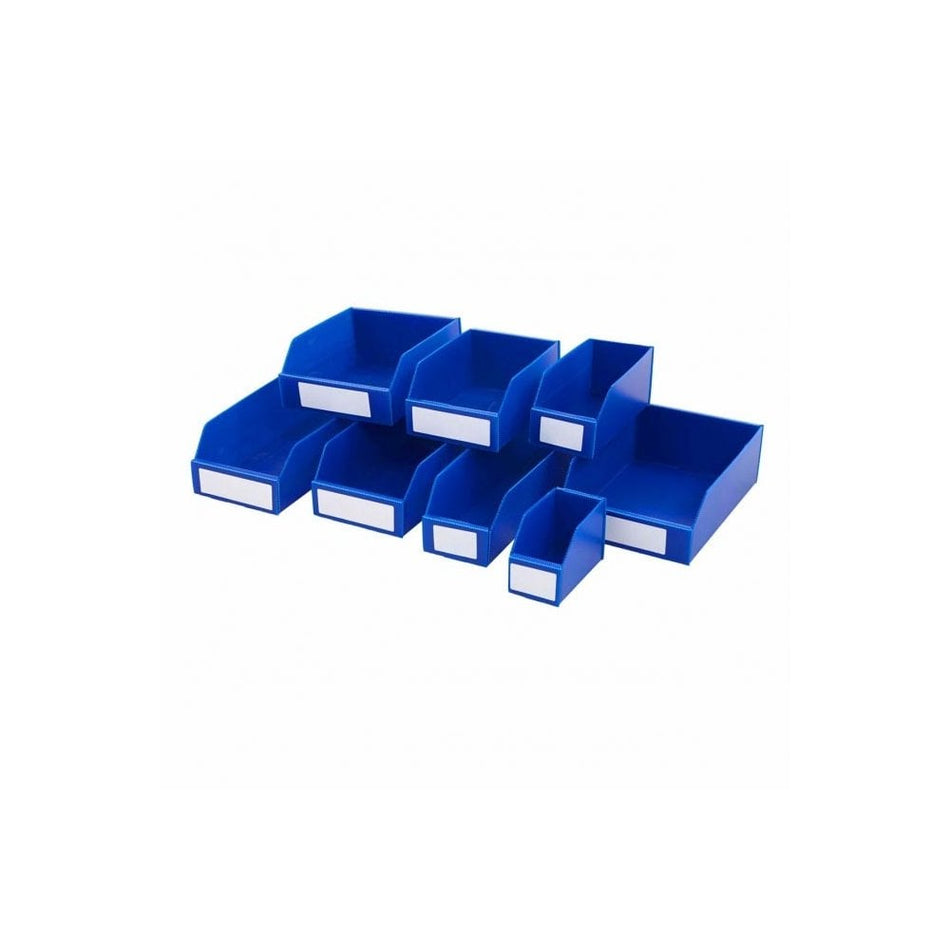 K-Bins Flat Pack Corrugated Plastic Parts Bins Colour Blue 300mm Deep