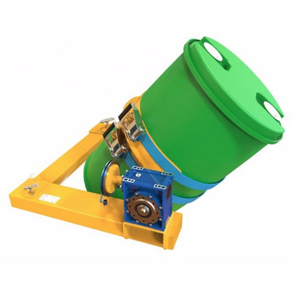 Fork Mounted DrumRotator for Steel 210Ltr Drums - Chain Operated