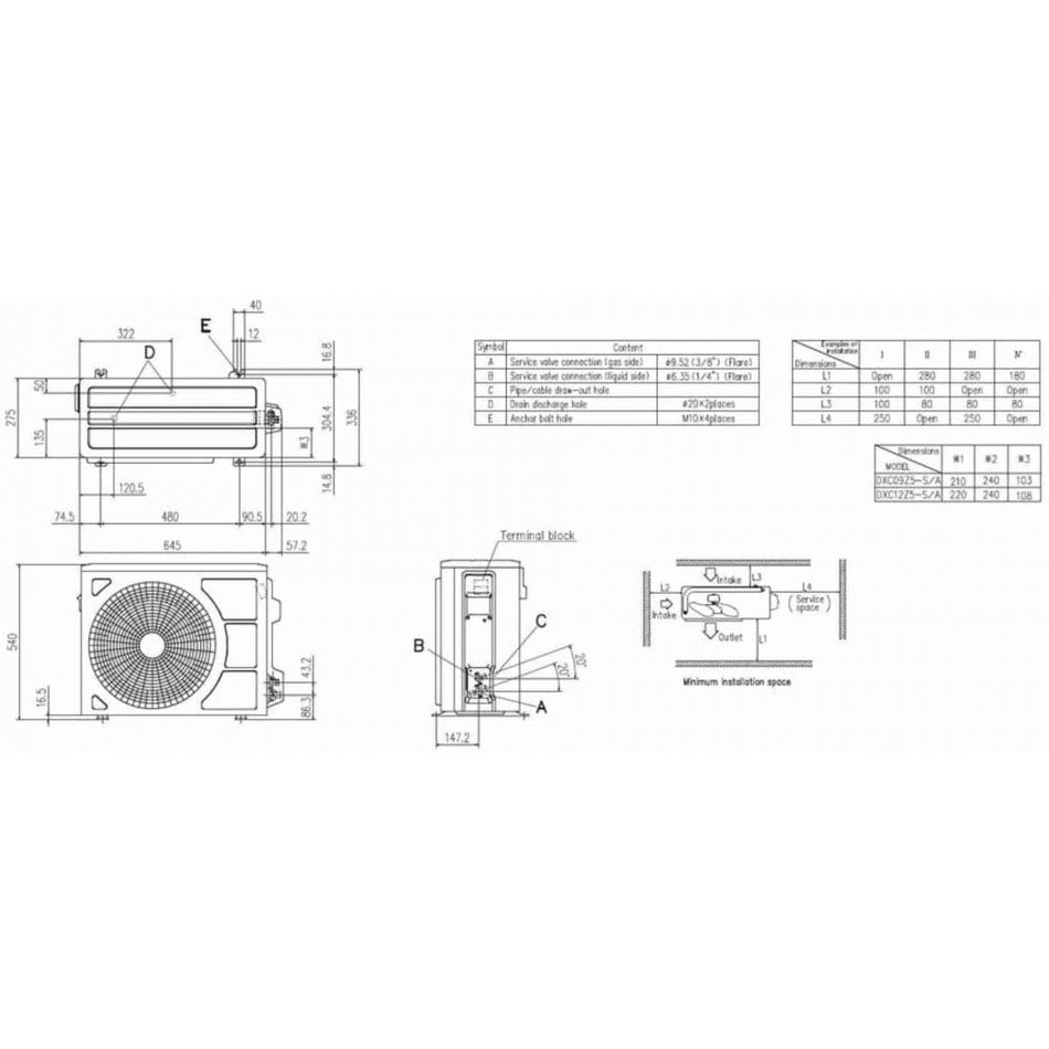 Mitsubishi Heavy Industrial Air Conditioning Kit - Heat pump 3.5Kw/12000Btu A++ 240V~50Hz