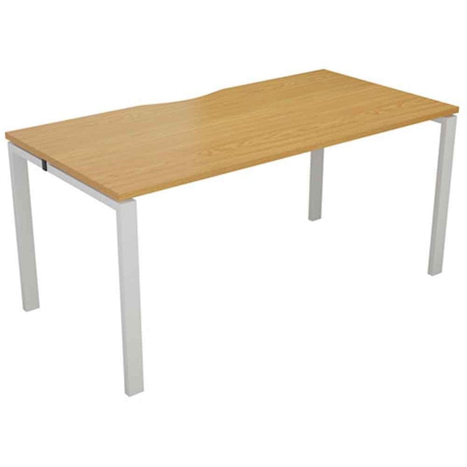 Modular Workstation Desk 1600 x 800mm Oak Top and White Frame