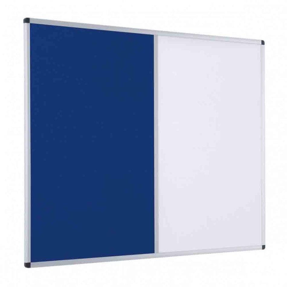 Aluminium Framed Dual Noticeboard Drywipe Whiteboard Pin Board Combination 3 Sizes
