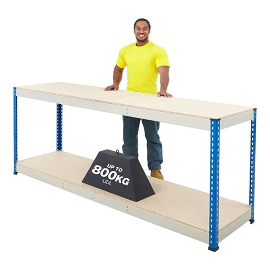 PQ800 Blue & Grey 2 Level Workbench