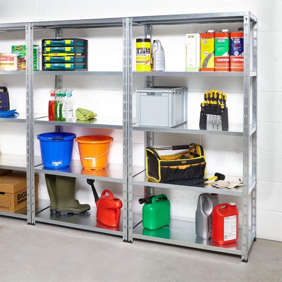 Galvanised Garage Shelving 1740mm High x 900mm wide and 3 Depths