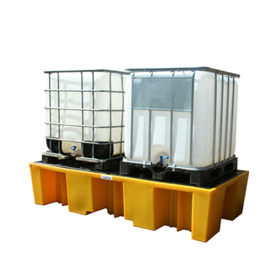 Double IBC Bund Pallet with Removable Deck for 2 x 1000 ltr