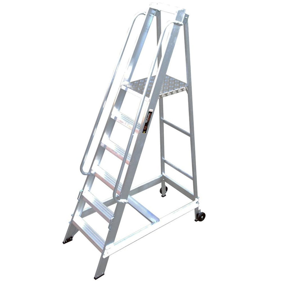 Mobile Aluminium Warehouse Steps with HandRail