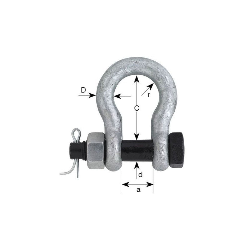 Fully Compliant Class 3 Bow Shackles Hot Dipped Galvanised