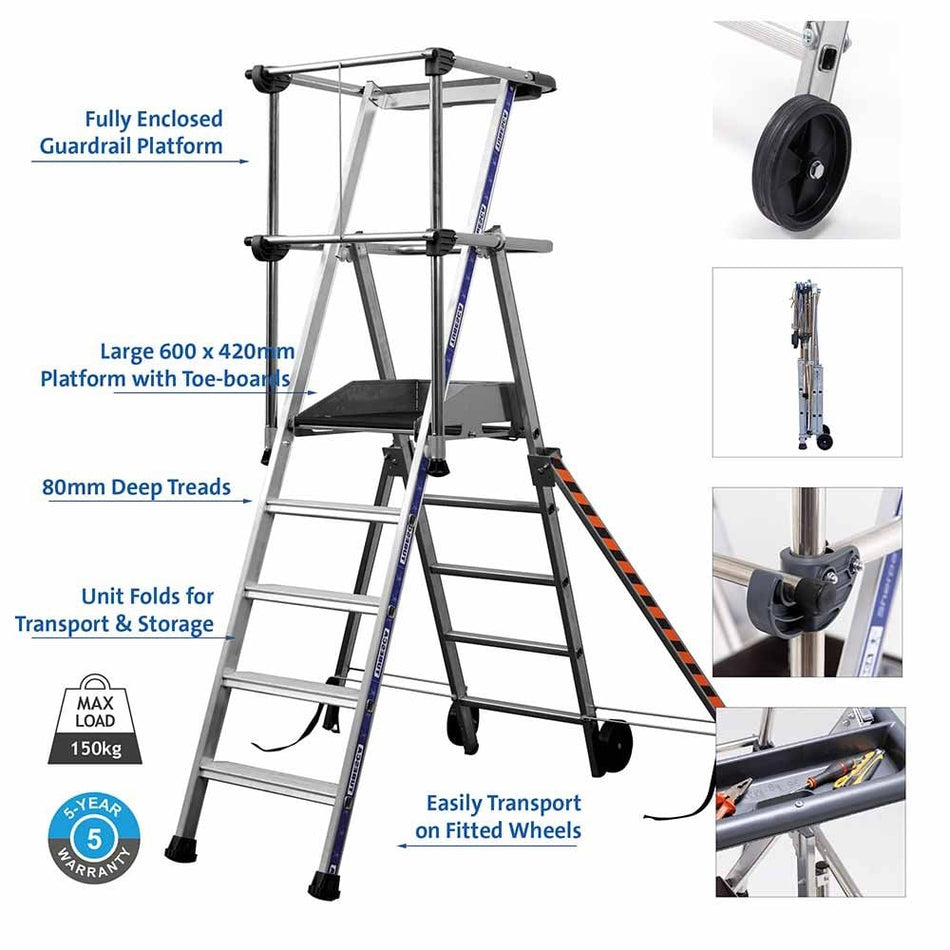 Sherpa Aluminium Platform Ladder 3, 4 or 5 Treads