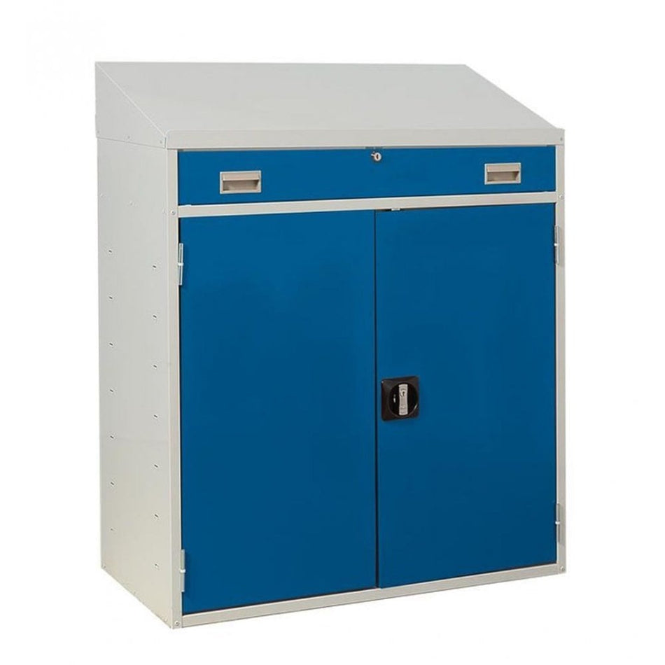 Quality Workstation or Foreman's Desk 1100h x 920w x 450dmm Blue Doors