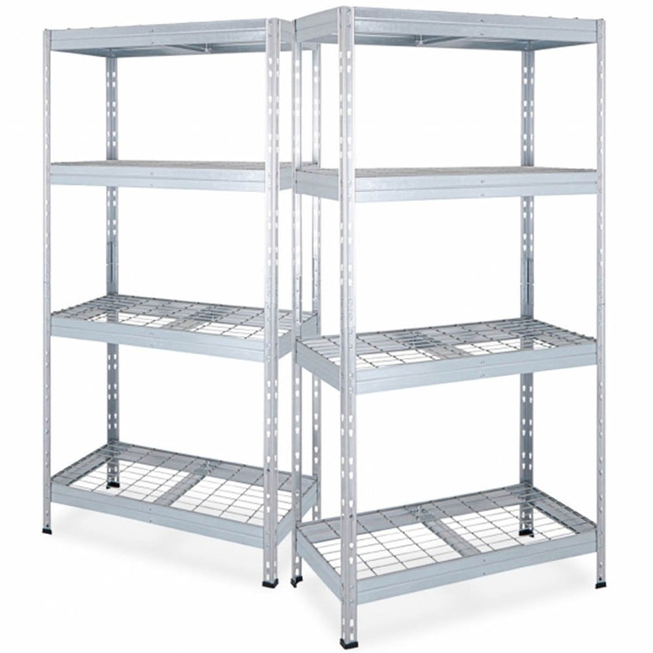 Galvanised 2 and 3 Bay Wire Shelving kits 1800w x 450d and 900 or 1200mm width
