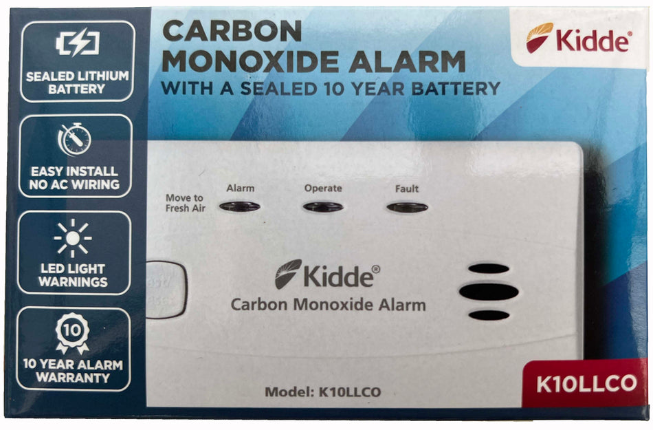 Kidde 10 Year Longlife Battery Carbon Monoxide Alarm with Digital Display - K10LLDCO